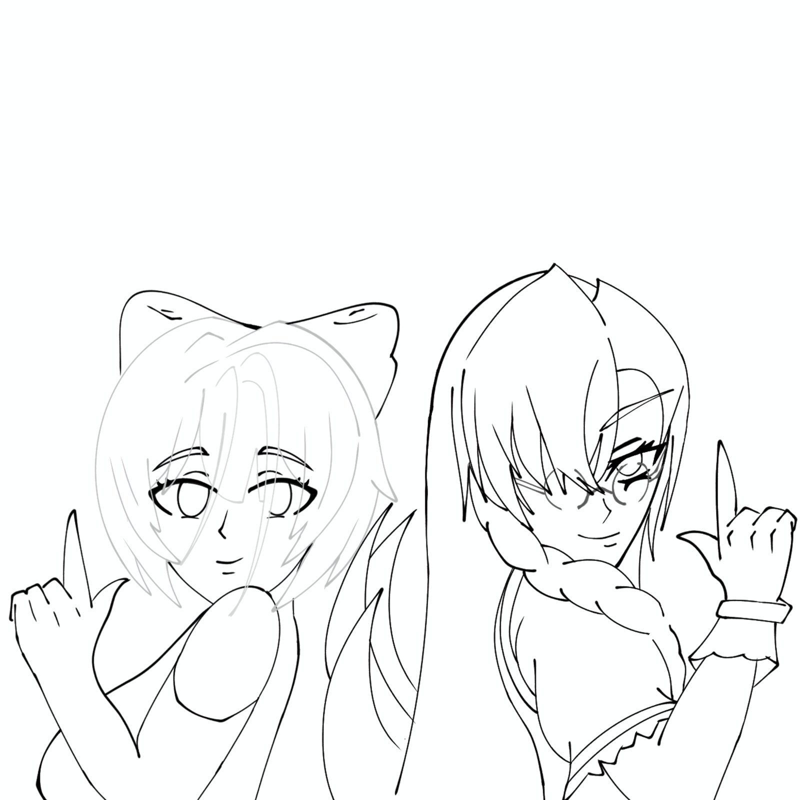 Diana and Iris Line Art