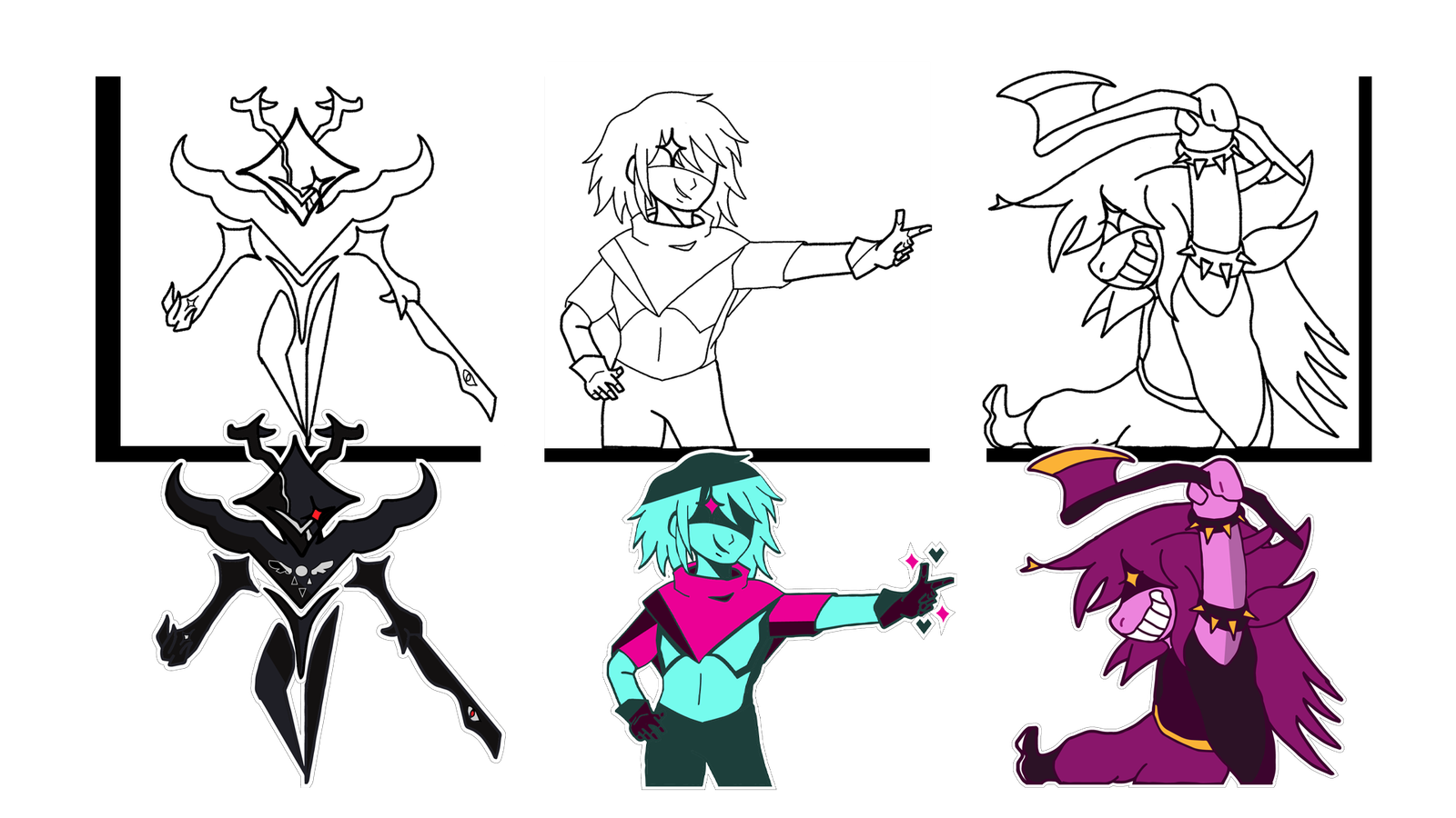 Deltarune Lineart Sheet